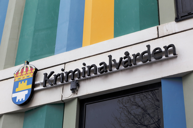 Skylt med texten Kriminalvården